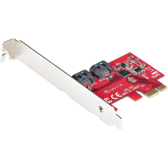 StarTech.com - Tarjeta PCIe SATA - Tarjeta PCI Express Controladora de 2 Puertos SATA de 6Gbps - de Perfil Completo o Bajo - Tar
