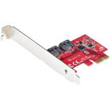StarTech.com - Tarjeta PCIe SATA - Tarjeta PCI Express Controladora de 2 Puertos SATA de 6Gbps - de Perfil Completo o Bajo - Tar