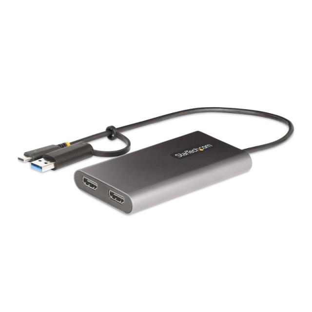 StarTech.com - Adaptador USB-C a HDMI Doble - USB Tipo C a 2 Monitores HDMI - 4K 60Hz - Entrega de Alimentación PD de 100W con P