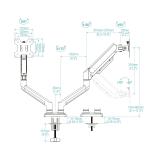 TooQ - DB1434TNR-B soporte para monitor 86,4 cm (34") Escritorio Negro