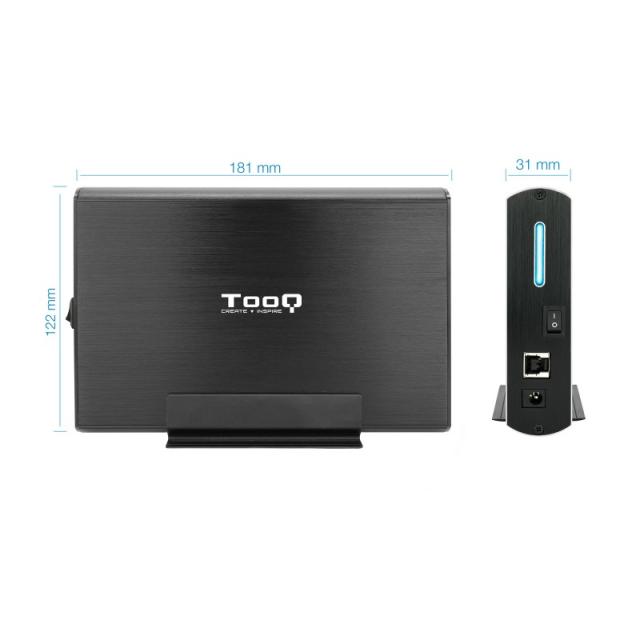 TooQ - TQE-3531B caja para disco duro externo Caja de disco duro (HDD) Negro 3.5"