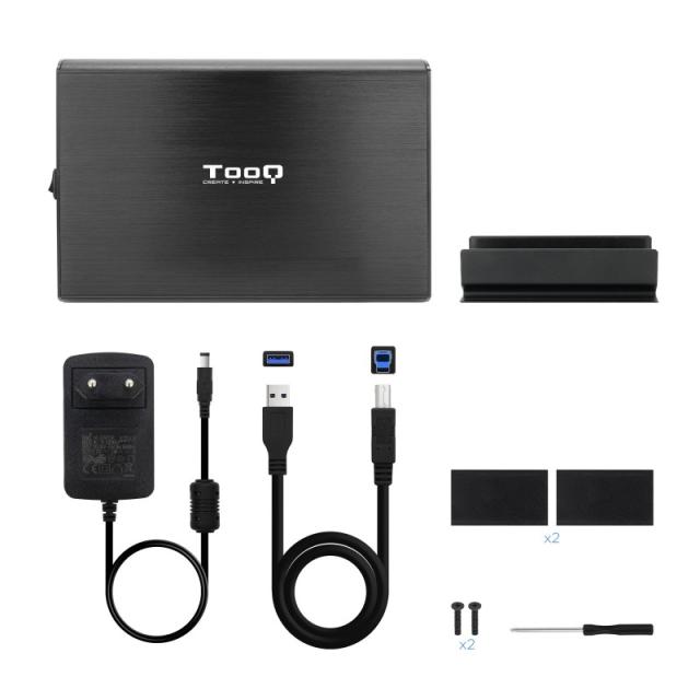 TooQ - TQE-3531B caja para disco duro externo Caja de disco duro (HDD) Negro 3.5"