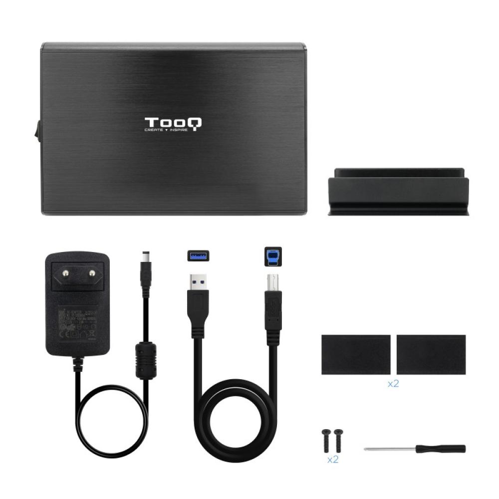 TooQ - TQE-3531B caja para disco duro externo Caja de disco duro (HDD) Negro 3.5"
