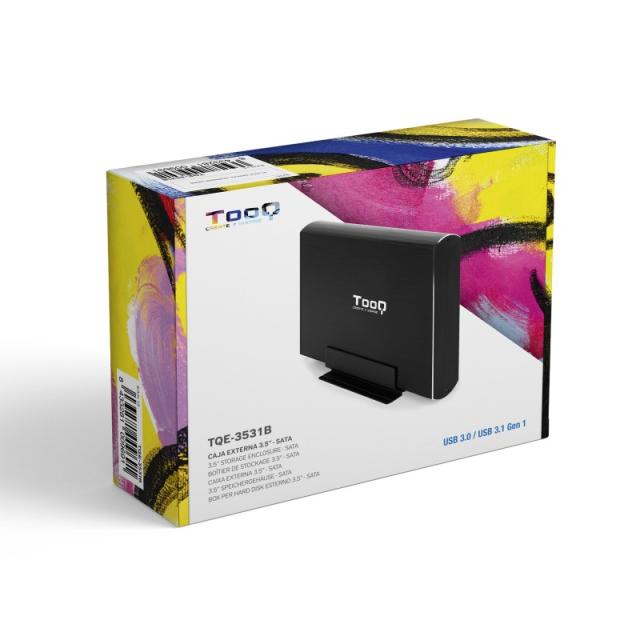 TooQ - TQE-3531B caja para disco duro externo Caja de disco duro (HDD) Negro 3.5"