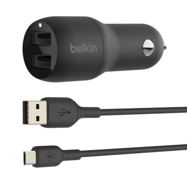 Belkin - BoostCharge Smartphone Negro Encendedor de cigarrillos Auto