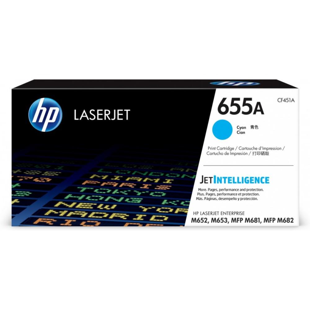HP - Cartucho de tóner Original LaserJet 655A cian