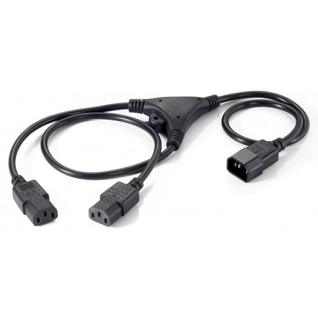 Equip - 112210 cable de transmisión Negro 1,6 m C14 acoplador Acoplador C13 2 x