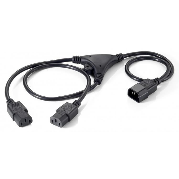 Equip - 112210 cable de transmisión Negro 1,6 m C14 acoplador Acoplador C13 2 x