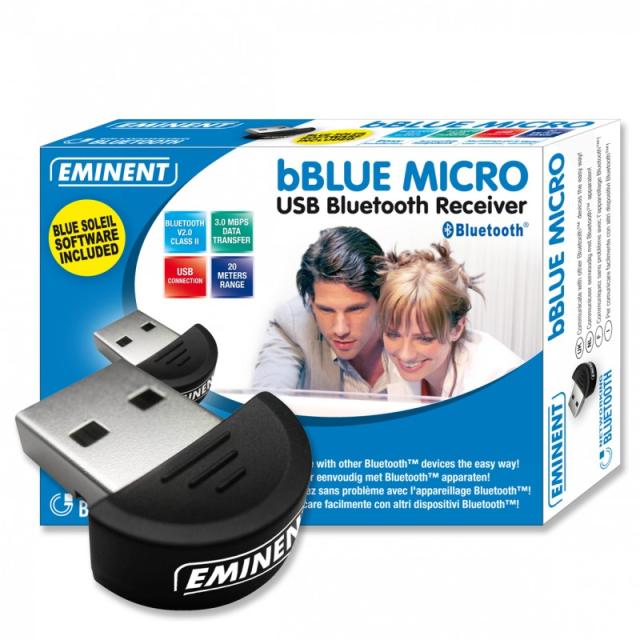 Eminent - bBLUE MICRO USB Bluetooth Receiver Class 2 - 20 m 3 Mbit/s