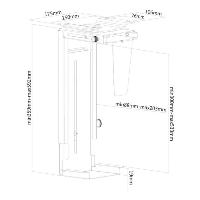 Neomounts - NM-CPU100BLACK Soporte para CPU - giratorio - máx 10 kg - universal