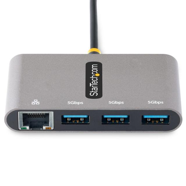 StarTech.com - Hub Adaptador USB-C con Ethernet de 3 Puertos USB-A - Red Ethernet Gigabit RJ45 - USB 3.0 5Gbps - Alimentado por
