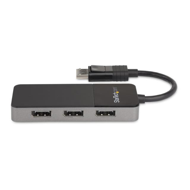 StarTech.com - Hub MST de 3 Puertos DisplayPort 1.4 - Divisor Splitter DP para 3 Monitores - Adaptador DisplayPort a 3x DisplayP