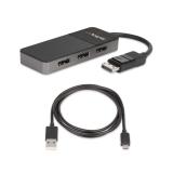 StarTech.com - Hub MST de 3 Puertos DisplayPort 1.4 - Divisor Splitter DP para 3 Monitores - Adaptador DisplayPort a 3x DisplayP