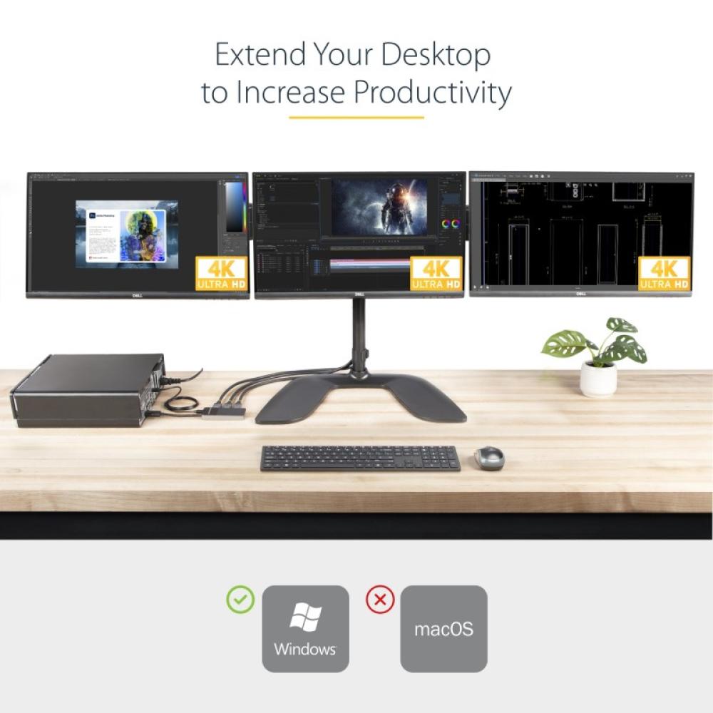 StarTech.com - Hub MST de 3 Puertos DisplayPort 1.4 - Divisor Splitter DP para 3 Monitores - Adaptador DisplayPort a 3x DisplayP