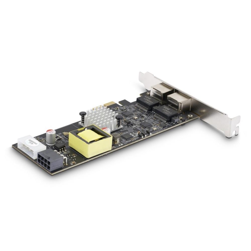 StarTech.com - Tarjeta de Red Ethernet PCIe de 2 Puertos PoE de 2,5Gb - Tarjeta de Red NBASE-T - Adaptador LAN PCI Express - Int