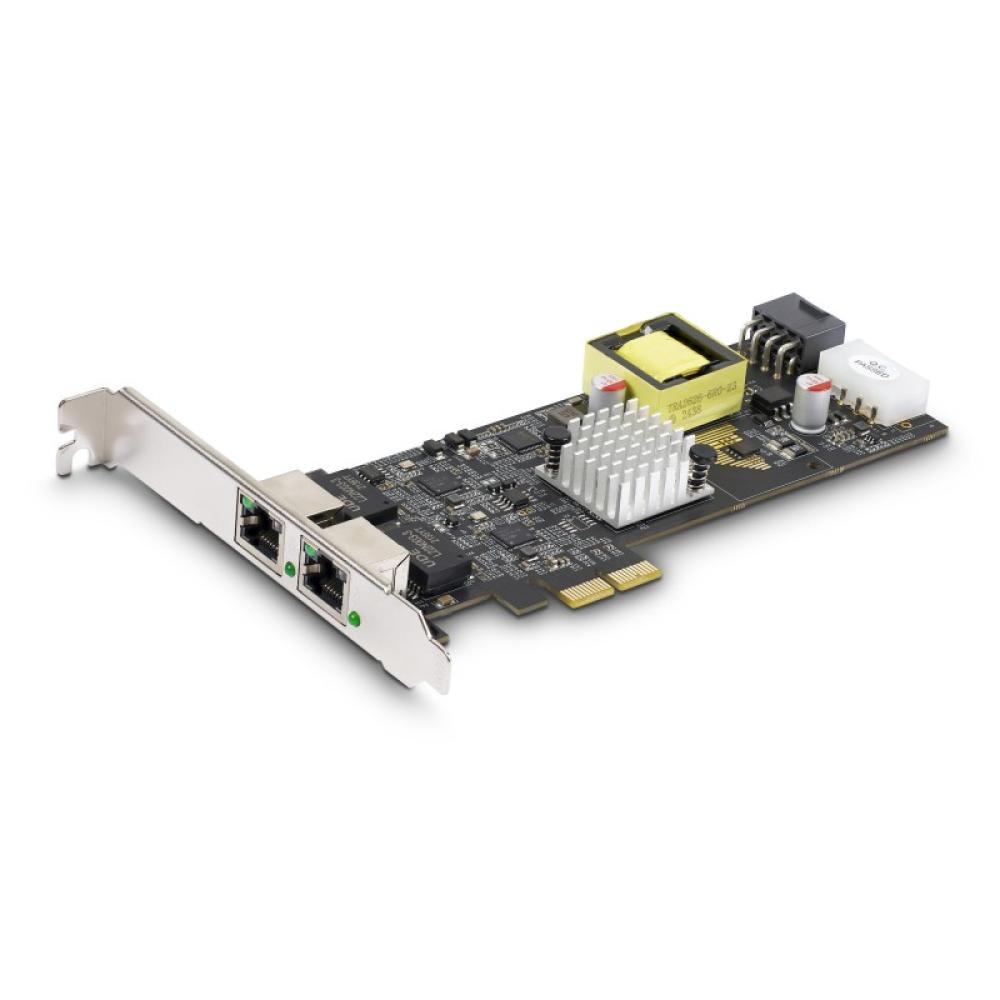 StarTech.com - Tarjeta de Red Ethernet PCIe de 2 Puertos PoE de 2,5Gb - Tarjeta de Red NBASE-T - Adaptador LAN PCI Express - Int