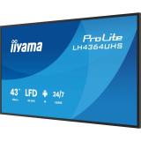 iiyama - LH4364UHS-B1AG pantalla de señalización Pantalla plana para señalización digital 109,2 cm (43") LED Wifi 500 cd / m² 4K