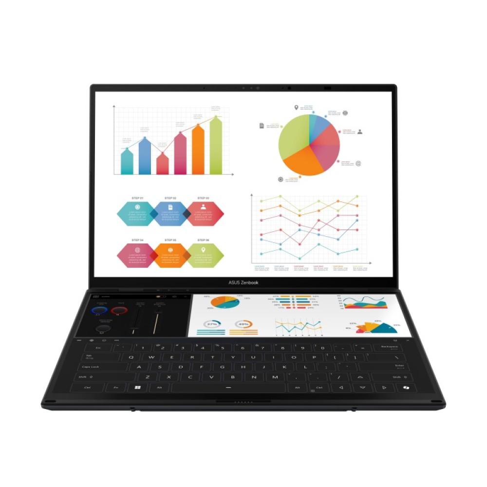 ASUS - Zenbook Duo OLED UX8406CA-PZ166X - Ordenador Portátil 14" WQXGA+ 120Hz (Intel Core Ultra 9 285H, 32GB RAM, 1TB SSD, Arc 1