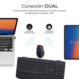 SUBBLIM - Teclado con ratón COMBO DUAL OFFICE PROWAVE BLACK