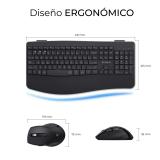 SUBBLIM - Teclado con ratón COMBO DUAL OFFICE PROWAVE BLACK