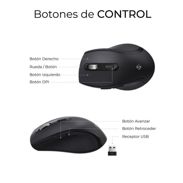 SUBBLIM - Teclado con ratón COMBO DUAL OFFICE PROWAVE BLACK