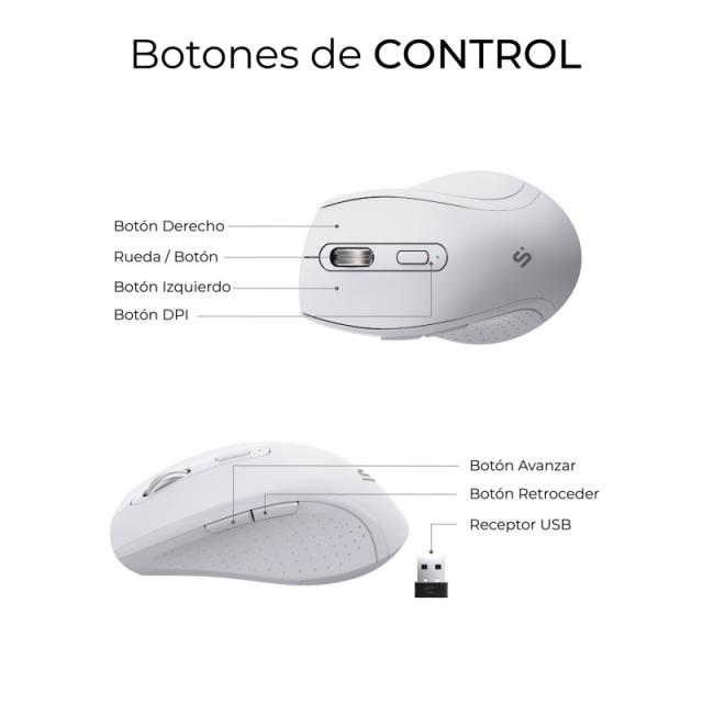 SUBBLIM - Teclado con ratón COMBO DUAL OFFICE PROWAVE WHITE