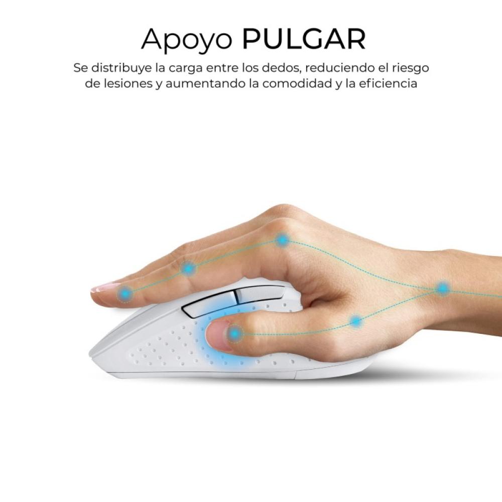 SUBBLIM - Teclado con ratón COMBO DUAL OFFICE PROWAVE WHITE