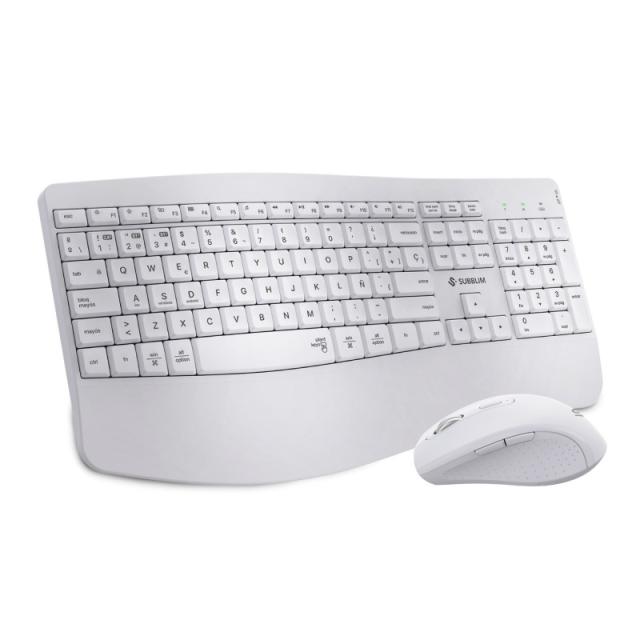 SUBBLIM - Teclado con ratón COMBO DUAL OFFICE PROWAVE WHITE