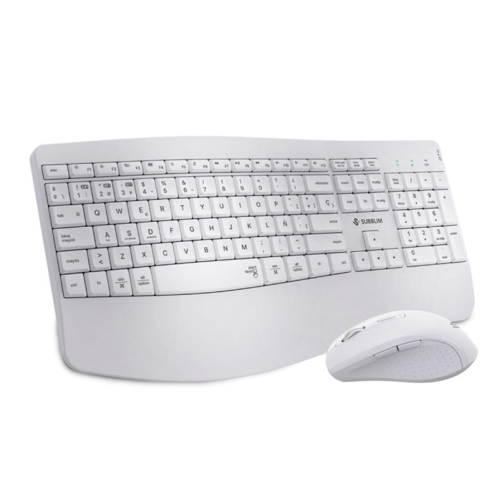 SUBBLIM - Teclado con ratón COMBO DUAL OFFICE PROWAVE WHITE