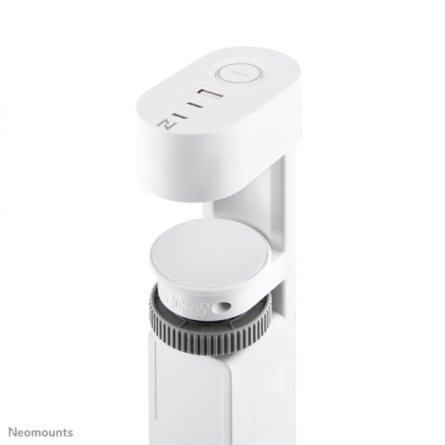 Neomounts - DS22-840WH6 Regleta de sobremesa con abrazadera y puertos USB-C y USB-A - carga rápida