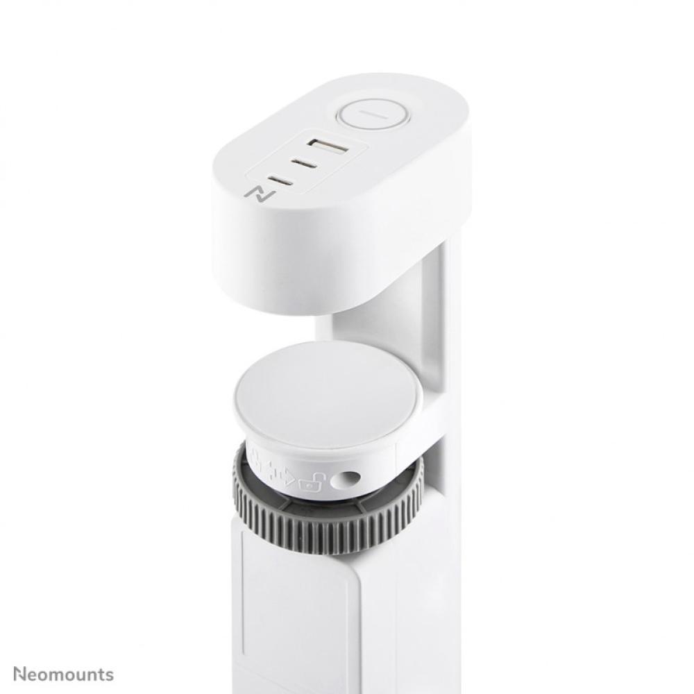 Neomounts - DS22-840WH6 Regleta de sobremesa con abrazadera y puertos USB-C y USB-A - carga rápida