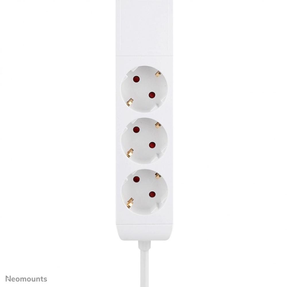 Neomounts - DS22-840WH6 Regleta de sobremesa con abrazadera y puertos USB-C y USB-A - carga rápida