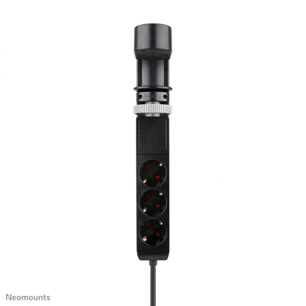 Neomounts - DS22-840BL6 Regleta de sobremesa con abrazadera y puertos USB-C y USB-A - carga rápida