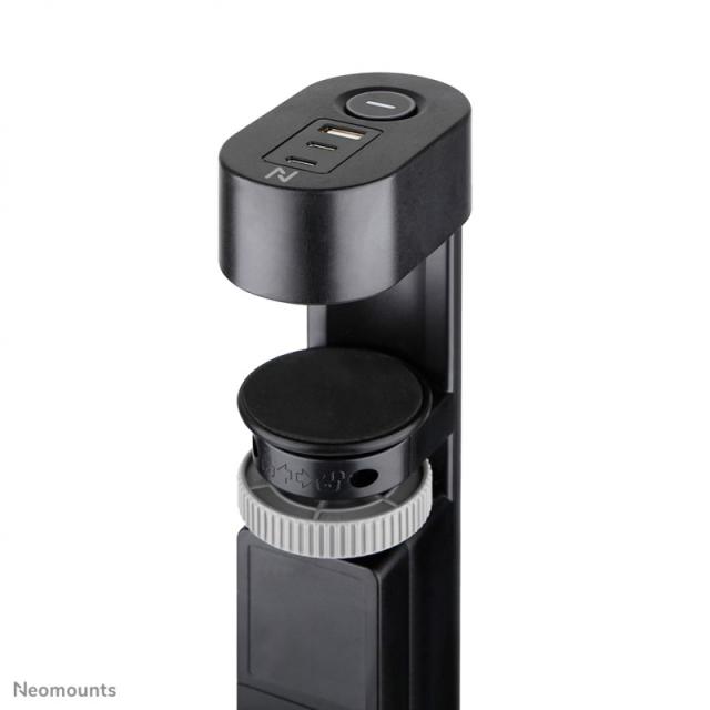 Neomounts - DS22-840BL6 Regleta de sobremesa con abrazadera y puertos USB-C y USB-A - carga rápida