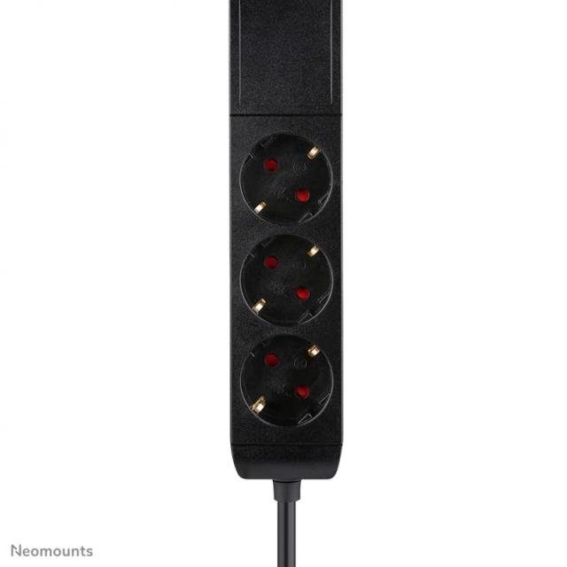 Neomounts - DS22-840BL6 Regleta de sobremesa con abrazadera y puertos USB-C y USB-A - carga rápida