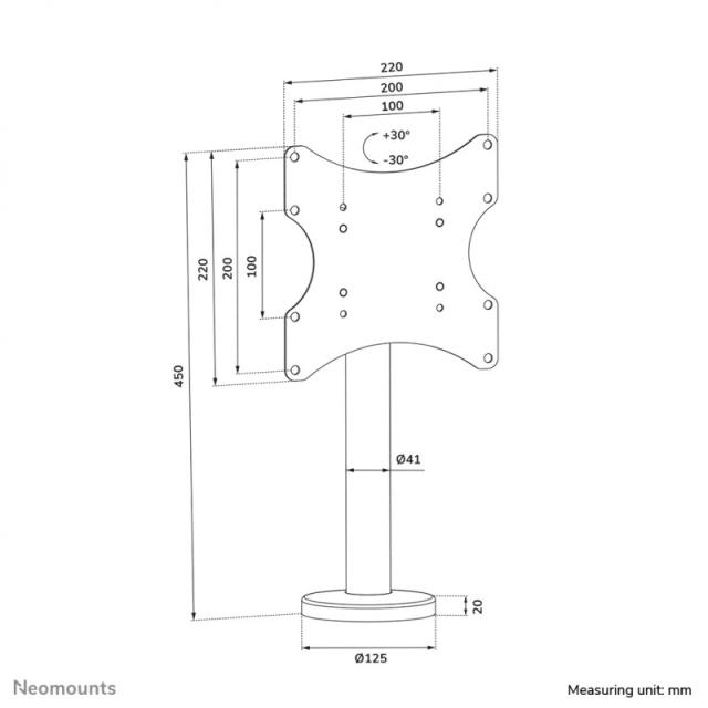 Neomounts - DS42-430BL12 Soporte da mesa para TV 23-43"- atornillable - girar