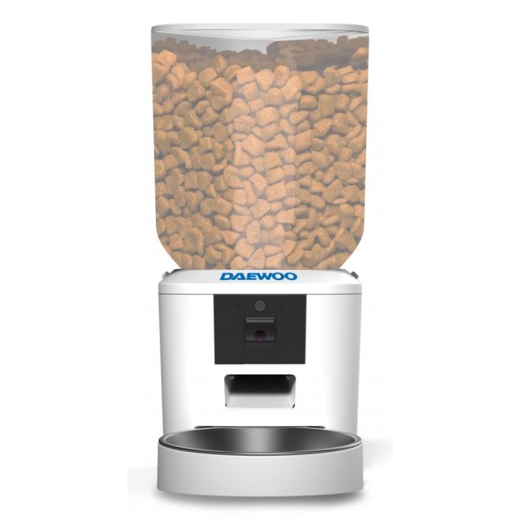 Daewoo - D-QQ029-7L comedero y bebedero para perro y gato Acrilonitrilo butadieno estireno (ABS), Acero inoxidable Blanco Univer