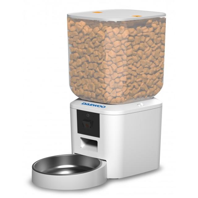 Daewoo - D-QQ029-7L comedero y bebedero para perro y gato Acrilonitrilo butadieno estireno (ABS), Acero inoxidable Blanco Univer