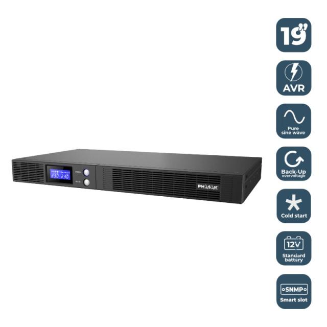 Phasak - SAI Protekt Rack Slim 1U Interactivo 1500 VA - PH 7541