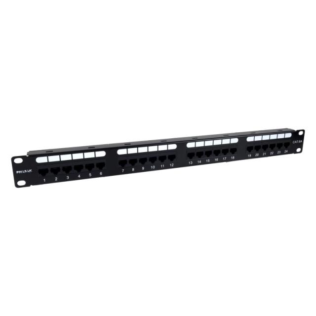 Phasak - Panel de transferencia 19" 24P Cat.6A UTP RJ45 DUAL 1U - PU 2421