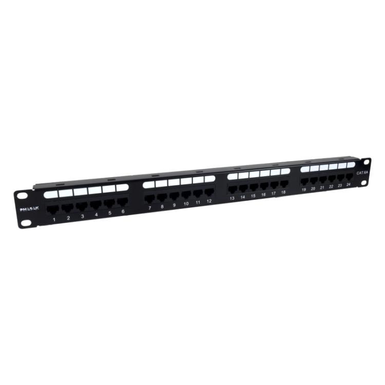 Phasak - Panel de transferencia 19" 24P Cat.6A UTP RJ45 DUAL 1U - PU 2421