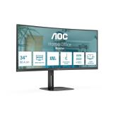 AOC - V5 CU34V5C/BK pantalla para PC 86,4 cm (34") 3440 x 1440 Pixeles Wide Quad HD LED Negro
