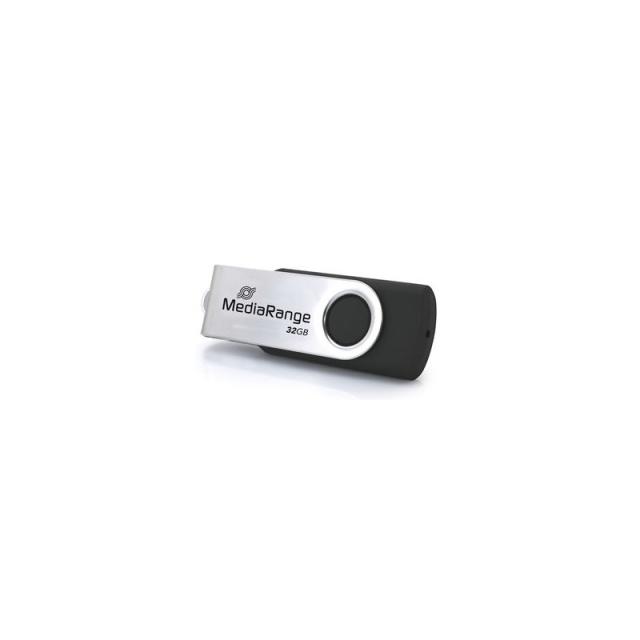 MediaRange - MR1952 unidad flash USB 32 GB USB Tipo C 3.2 Gen 1 (3.1 Gen 1) Negro, Plata