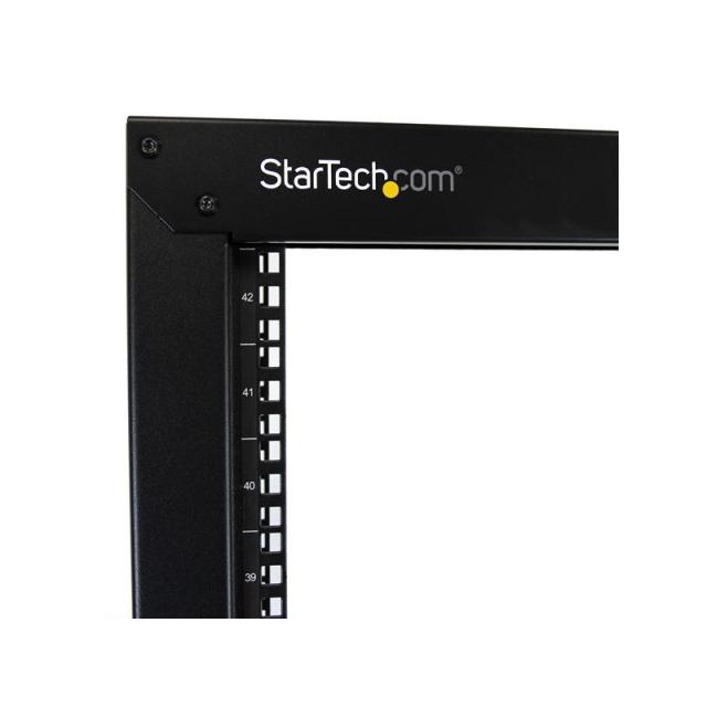 StarTech.com - Rack 42U de Marco Abierto de 2 Columnas para Servidores - Rack de Dos Columnas de 19 Pulgadas con Ruedas para Equ