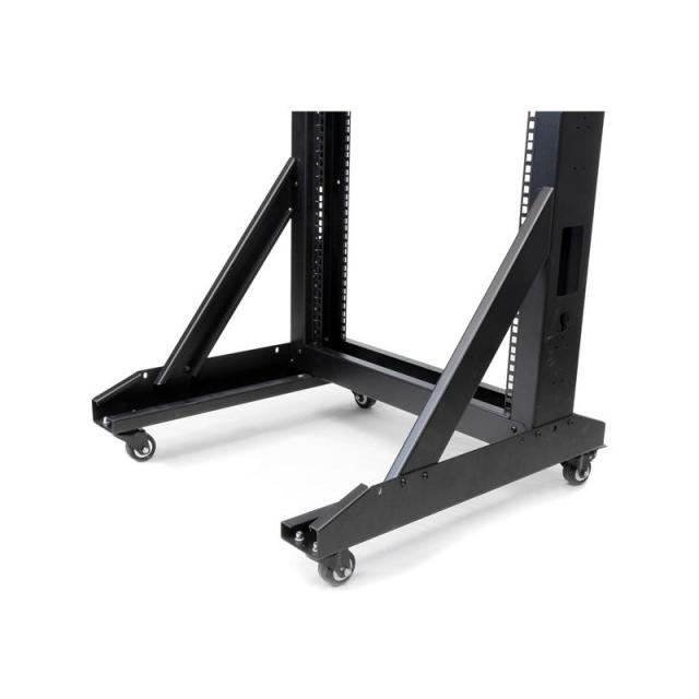 StarTech.com - Rack 42U de Marco Abierto de 2 Columnas para Servidores - Rack de Dos Columnas de 19 Pulgadas con Ruedas para Equ