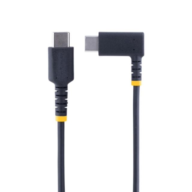StarTech.com - Cable 1m USB C Acodado - en Ángulo Recto - PD 60W - 3A - Cable USB-C de Carga Rápida - de Alta Resistencia - USB