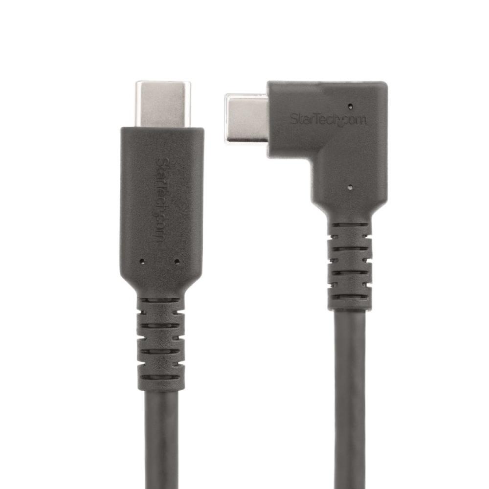 StarTech.com - Cable USB-C de 50cm - Acodado - USB 10 Gbps - Entrega de Alimentación de 100W (5A) - Modo Alt. de DP 8K 60 Hz / 4