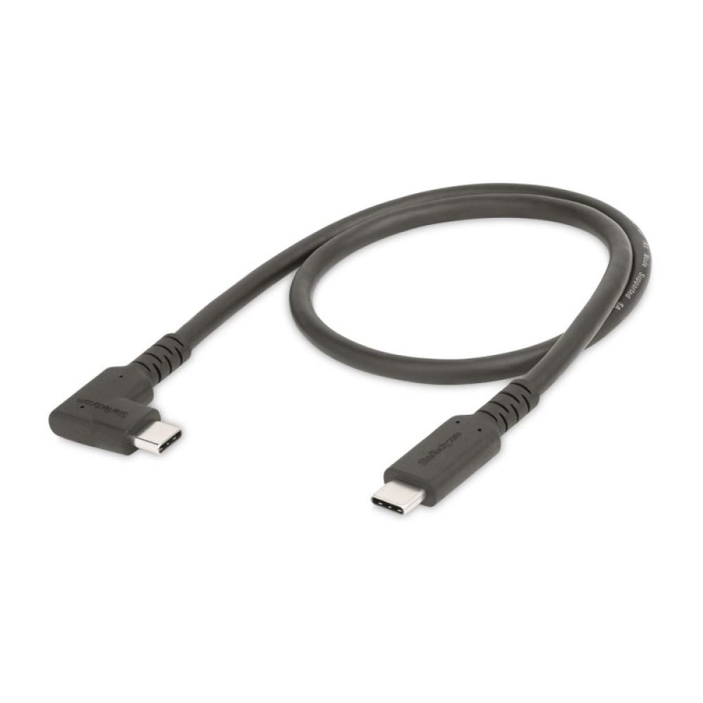 StarTech.com - Cable USB-C de 50cm - Acodado - USB 10 Gbps - Entrega de Alimentación de 100W (5A) - Modo Alt. de DP 8K 60 Hz / 4