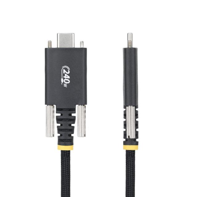 StarTech.com - Cable Cargador USB-C de 3m - Tornillos Laterales de Fijación - Cable USB Tipo C de Carga EPR de 240W (5A) - Cable