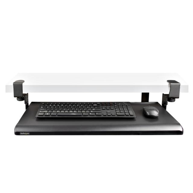 StarTech.com - Bandeja Deslizante de Teclado para Debajo del Escritorio, Soporte de Mordaza, 2kg, Bandeja para Teclado, Soporte